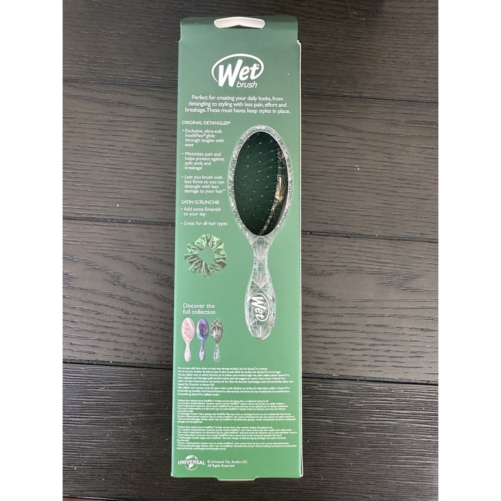 Wet Brush Wicked Emerald City Ozmopolitan Detangler Brush + satin scrunchie NIB - Picture 5 of 9